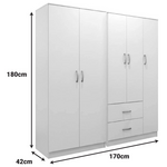 Ντουλάπα Πεντάφυλλη Lego i Pakoworld Λευκή 170x42x180εκ