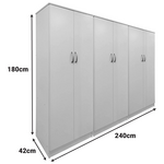 Ντουλάπα Εξάφυλλη Lego ιι Pakoworld Λευκή 240x42x180εκ