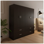 Ντουλάπα Τετράφυλλη με Συρτάρια Lego Pakoworld Wenge 160x42x180εκ