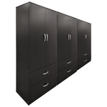 Ντουλάπα Εξάφυλλη με Συρτάρια Lego Pakoworld Wenge 240x42x180εκ