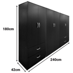 Ντουλάπα Τετράφυλλη Lego Pakoworld Wenge 240x42x180εκ