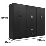 Ντουλάπα Τετράφυλλη Lego ι Pakoworld Wenge 240x42x180εκ