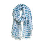 Ble Φουλαρι/παρεο Μπλε/λευκο με Σχεδια 100χ170 (100% Cotton).