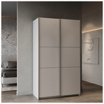 Ντουλάπα Ρούχων Kawen Pakoworld Δίφυλλη με Συρόμενες Πόρτες Λευκό 116.5x60x203εκ