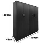 Ντουλάπα Τετράφυλλη Lego ι Pakoworld Wenge 160x42x180εκ