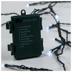 Σειρα, 48 led 3mm, Μπαταριας 3xaa, 8 Προγραμματα & Μνημη, Timer, Πρασινο pvc Καλωδιο, Λευκο Led, ana 10cm, Προεκταση Παροχης 30cm, Ip44, Display box (24τμχ)