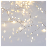 Cluster 4,4m, 480 Led, 27v Μετασχηματιστη, Σταθερο, Ασημι Χαλκινο Καλωδιο, Θερμο Λευκο Led, Προεκταση Παροχης 5m, Ip44