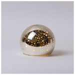 Γυαλινη Διακοσμητικη Μπαλα, Χρυση, Φωτιζομενη, με Αστερακια, 10cm