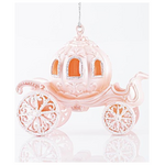 Αμαξα Κολοκυθα Ακρυλικη, ροζ με Διαφανο Glitter, 16x10cm
