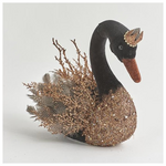 Βελουδινος Κυκνος, Μαυρος, με Χαλκινο Γκλιτερ, 28cm