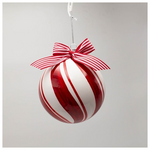 Γυαλινη Μπαλα, Candy με Φιογκο, σετ 2τμχ, 12cm