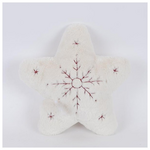 Μαξιλαρι Αστερι, Λευκο Γουνινο με Χιονονιφαδα, 34x34cm