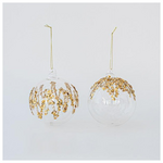 Διαφανη Μπαλα, με Χρυσα Αναγλυφα Σχεδια, 2 Σχεδια, σετ 4τμχ, 8cm