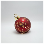 Φωτιζομενη Μπαλα, Κοκκινη με Χιονονιφαδες, 15x18cm