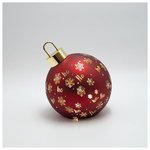 Φωτιζομενη Μπαλα, Κοκκινη με Χιονονιφαδες, 18x21.5cm