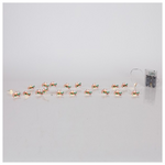 Σειρα, 20 Mini Led, Αγιος Βασιλης με Αεροπλανο, Μπαταριας 3xaa, Χρονοδιακοπτη, Ασημι Χαλκινο Καλωδιο, Θερμο Λευκο Led, ανα 10cm, Προεκταση Παροχης 30cm, Ip20