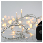 Σειρα, 50 led 3mm, 4,5v Μετασχηματιστη, 8 Προγραμματα & Μνημη, Διαφανο pvc Καλωδιο, Θερμο Λευκο Led, ανα 5cm, Προεκταση Παροχης 3m, Ip44