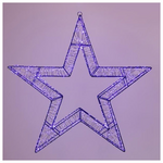 Αστερι Φωτιζομενο 50cm, 1200 Led, 31v Μετασχηματιστη, Timer, Μαυρος Μεταλλικος Σκελετος, Μαυρο Χαλκινο Καλωδιο, μωβ Led, Προεκταση Παροχης 5m, Ip44