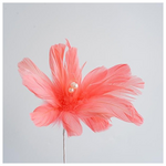 Λουλουδι με Πουπουλα, Ροζ, 28cm