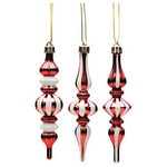 Πλαστικος Σταλακτιτης, Κοκκινο με Λευκο, σετ 3τμχ, 13cm