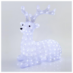 Ακρυλικος Ταρανδος Καθιστος, 200 Λευκα Led,  με Μετασχηματιστη, 74x36x73cm, Ip44