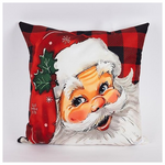 Μαξιλαρι, Κοκκινο Καρο, με Αγιο Βασιλη, 45x45cm