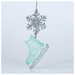 Παγοπεδιλο Ακρυλικο, Μεντα, με Χιονονιφαδα, 6,3x13cm