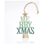 Δεντρακι Ξυλινο Merry Christmas, Μεντα, 23x0,5x8cm
