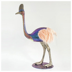 Στρουθοκαμηλος, Μπλε, με ροζ Πουπουλα, 80x77x122cm
