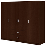 Ντουλάπα Τετράφυλλη Royal Pakoworld με Συρτάρια και Πατάρι Wenge 200x58x230εκ