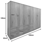 Ντουλάπα Εξάφυλλη Lego Pakoworld Sonoma 240x42x180εκ