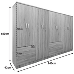 Ντουλάπα Οχτάφυλλη Lego Pakoworld Sonoma 241x42x181εκ