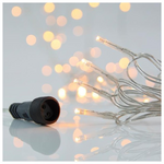 Σειρα, 100 led 3mm, 31v, Επεκταση ωσ 3, με Μετασχηματιστη, Προεκταση Παροχης 300cm, Διαφανο Καλωδιο, Θερμο Λευκο Led,ανα 5cm,ιp44