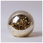Γυαλινη Διακοσμητικη Μπαλα, Χρυση, Φωτιζομενη, με Αστερακια, 15cm