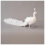 Παγωνι Λευκο, με Glitter και Πουπουλα, 80cm