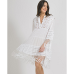 Ble Φορεμα σε Λευκο Χρωμα ονε Size (100% Cotton)