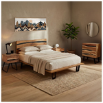 Σετ Κρεβατοκάμαρας Imena Pakoworld 4τεμ Μασίφ Ξύλο 160x200εκ