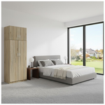 Ντουλάπα Δίφυλλη και Πατάρι Lego Pakoworld σε oak Απόχρωση 80x42x240εκ