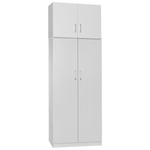 Ντουλάπα Δίφυλλη και Πατάρι Lego Pakoworld σε Λευκή Απόχρωση 80x42x240εκ