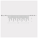 Βροχη, 144 led 5mm, 230v, 3 Επεκτασεις εωσ 8 Σετ, Πρασινο Καουτσουκ Καλωδιο, Λευκο led (H60 x L300cm, 5/7/5/7), Προεκταση Παροχης 1.5m, Ιρ65