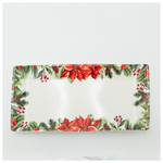 Μακροστενη Πιατελα με Κοκκινο Αλεξανδρινο, 33cm