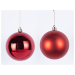 Μπαλα Πλαστικη, Κοκκινη, Γυαλιστερη και Ματ, σετ 6τμχ, 8cm (Top 120)