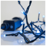 Σειρα, 240 led 3mm, 31v Μετασχηματιστη, 8 Προγραμματα & Μνημη, Πρασινο pvc Καλωδιο, Μπλε Led, ανα 5cm, Προεκταση Παροχης 3m, Ιρ44