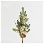 Κλαδι με Σαμπανι και Λευκα Διακοσμητικα, 53cm