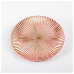 Πιατελα Ξυλινη, Ροζ, με Χρυσες Λεπτομερειες, 40cm