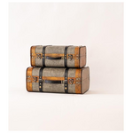 Ξυλινη Βαλιτσα, Γκρι, σετ 2 Τμχ, 45x30,5x19,5cm και 40x24x16,5cm