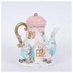 Πολυρεζιν Τσαγιερα, ροζ με Ποντικακια , 11.5x14.5x15.5cm