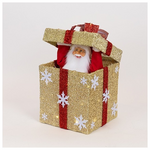 Δωρακι Μηχανικο με Ανοιγομενο Καπακι Αφης, Μουσικη, Κινηση και Φως, Χρυσο, Μπαταριας, 25x25cm