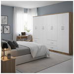 Ντουλάπα Οχτάφυλλη Lego Pakoworld Sonoma-Λευκή 241x42x181εκ