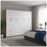 Ντουλάπα Εξάφυλλη Lego Pakoworld Sonoma-Λευκό 180x42x180εκ